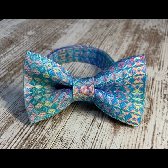 Blue bow tie spring bow tie Easter bow tie pre tied bow tie prom bow tie wedding - Picture 2 of 4